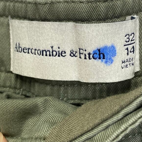 Abercrombie & Fitch Olive Green Cargo Pants Womens 14 Utility Straight Leg Y2K - Picture 3 of 6